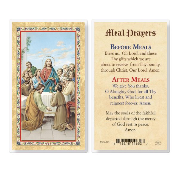Meal Prayers - The Last Supper Gold-Stamped Laminated Prayer Card (pack of 25)