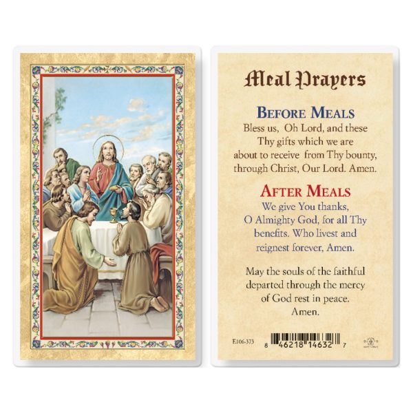 Meal Prayers - The Last Supper Gold-Stamped Laminated Prayer Card (pack of 25)