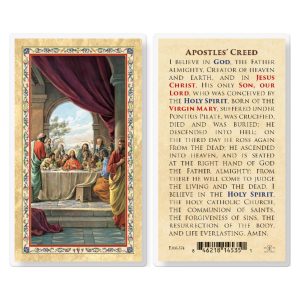 Apostle's Creed - Last Supper Gold-Stamped Laminated Prayer Card (pack of 25)