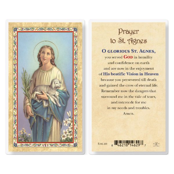 St. Agnes Gold-Stamped Laminated Prayer Card (pack of 25)
