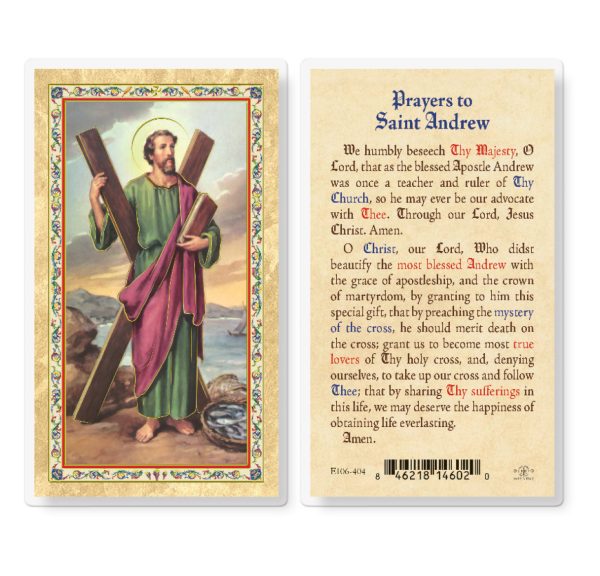 St. Andrew Gold-Stamped Laminated Prayer Card (pack of 25)