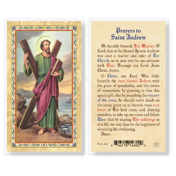 St. Andrew Gold-Stamped Laminated Prayer Card (pack of 25)