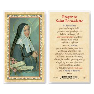 Prayer to St. Bernadette Gold-Stamped Laminated Prayer Card (pack of 25)