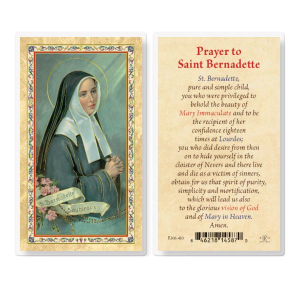 Prayer to St. Bernadette Gold-Stamped Laminated Prayer Card (pack of 25)