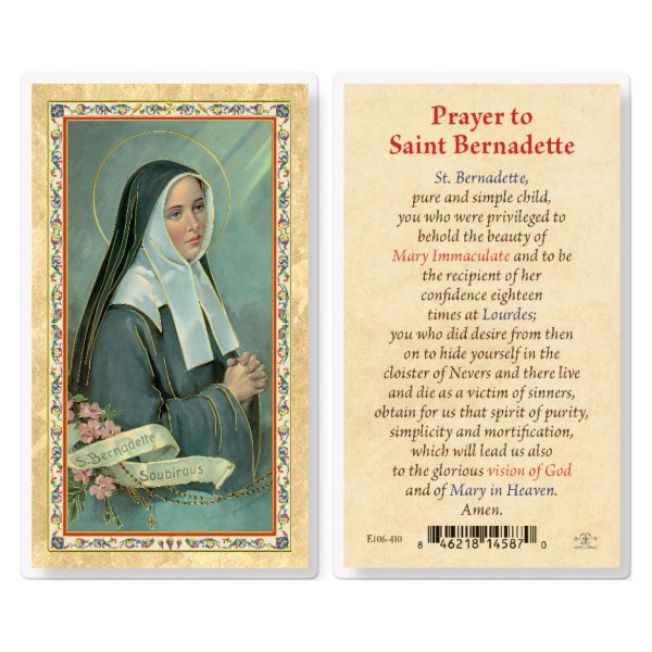Prayer to St. Bernadette Gold-Stamped Laminated Prayer Card (pack of 25)