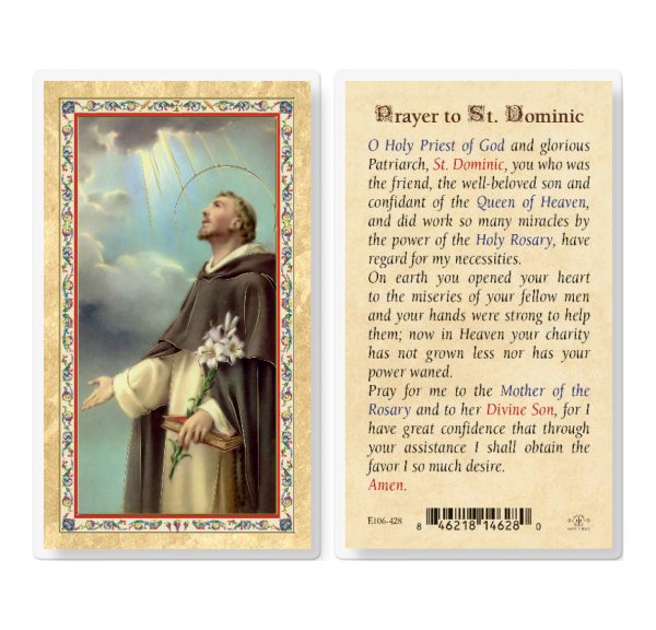 Prayer to St. Dominic Gold-Stamped Laminated Prayer Card (pack of 25)