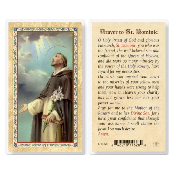 Prayer to St. Dominic Gold-Stamped Laminated Prayer Card (pack of 25)