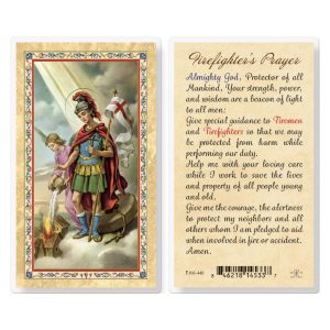 St. Florian - Fireman Prayer Gold-Stamped Laminated Prayer Card (pack of 25)