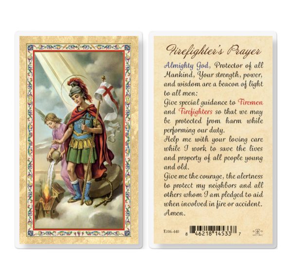 St. Florian - Fireman Prayer Gold-Stamped Laminated Prayer Card (pack of 25)