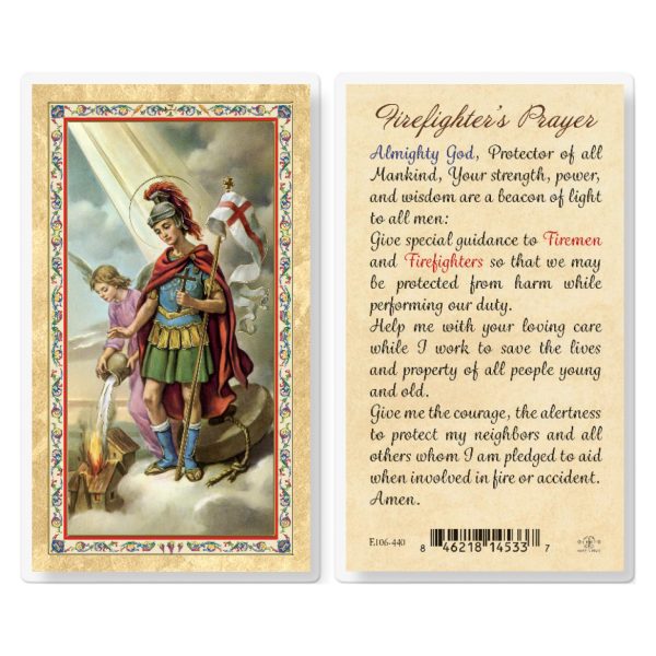 St. Florian - Fireman Prayer Gold-Stamped Laminated Prayer Card (pack of 25)