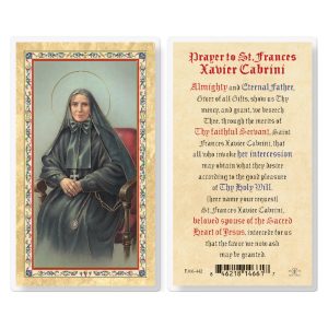 Prayer to St. Frances Cabrini Gold-Stamped Laminated Prayer Card (pack of 25)