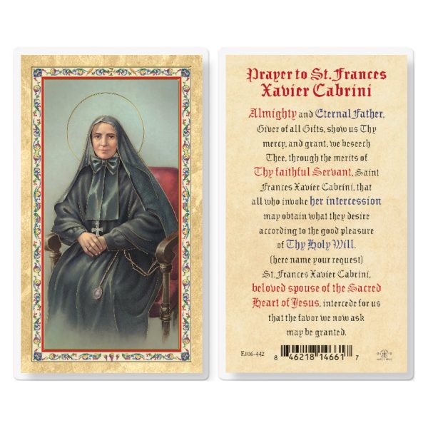 Prayer to St. Frances Cabrini Gold-Stamped Laminated Prayer Card (pack of 25)