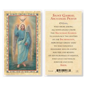 St. Gabriel Gold-Stamped Laminated Prayer Card (pack of 25)