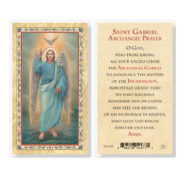 St. Gabriel Gold-Stamped Laminated Prayer Card (pack of 25)
