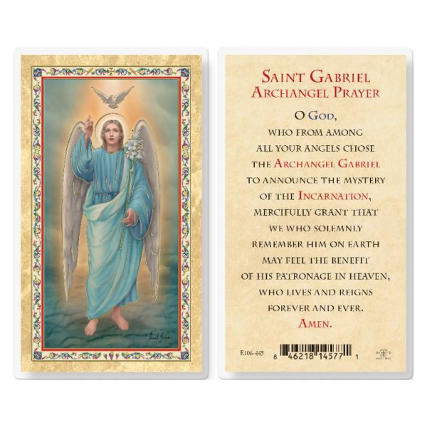 St. Gabriel Gold-Stamped Laminated Prayer Card (pack of 25)