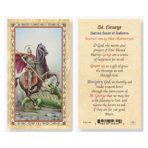 Prayer to St. George Gold-Stamped Laminated Prayer Card (pack of 25)