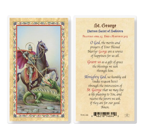 Prayer to St. George Gold-Stamped Laminated Prayer Card (pack of 25)