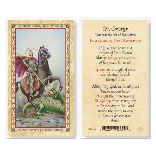 Prayer to St. George Gold-Stamped Laminated Prayer Card (pack of 25)