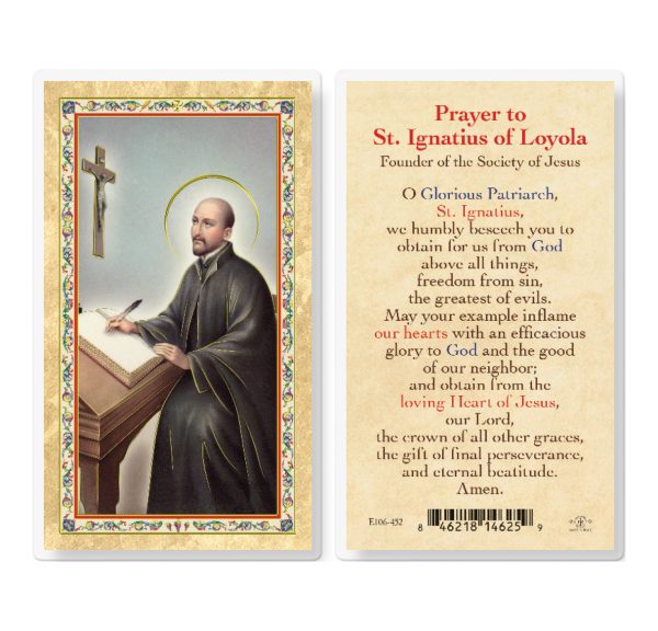 St. Ignatius Loyola Gold-Stamped Laminated Prayer Card (pack of 25)