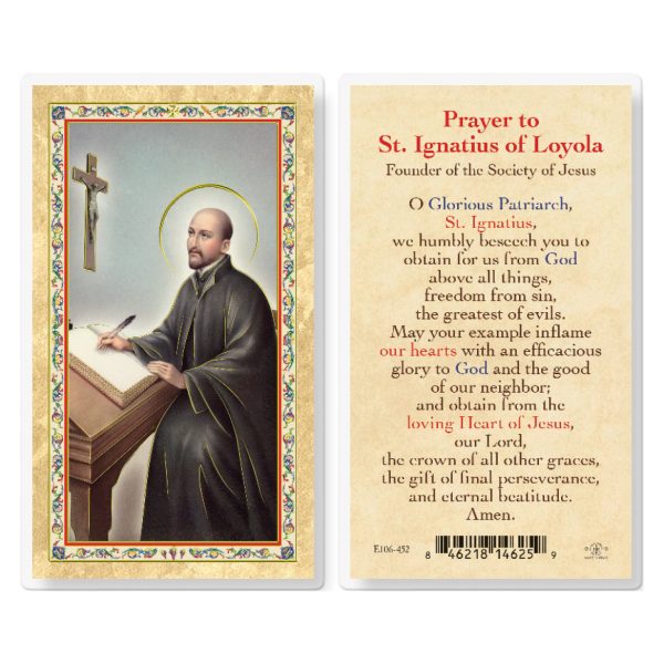 St. Ignatius Loyola Gold-Stamped Laminated Prayer Card (pack of 25)
