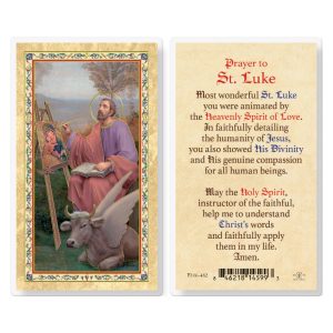 St. Luke w/Prayer Gold-Stamped Laminated Prayer Card (pack of 25)