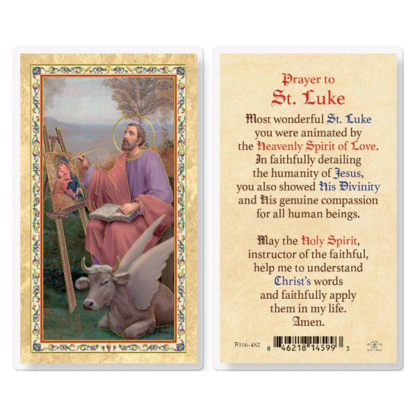 St. Luke w/Prayer Gold-Stamped Laminated Prayer Card (pack of 25)
