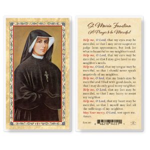 Prayer to St. Maria Faustina Gold-Stamped Laminated Prayer Card (pack of 25)