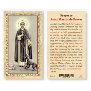 St. Martin de Porres Gold-Stamped Laminated Prayer Card (pack of 25)