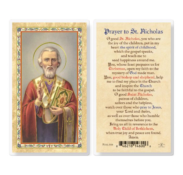 Prayer to St. Nicholas Gold-Stamped Laminated Prayer Card (pack of 25)