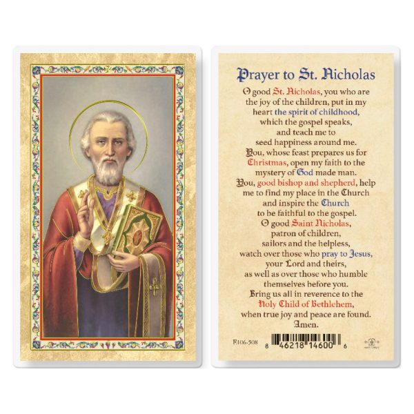 Prayer to St. Nicholas Gold-Stamped Laminated Prayer Card (pack of 25)