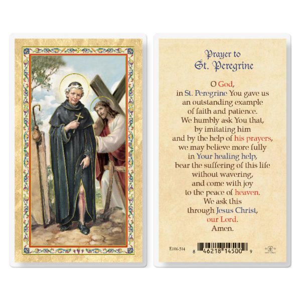 Prayer to St. Peregrine Gold-Stamped Laminated Prayer Card (pack of 25)