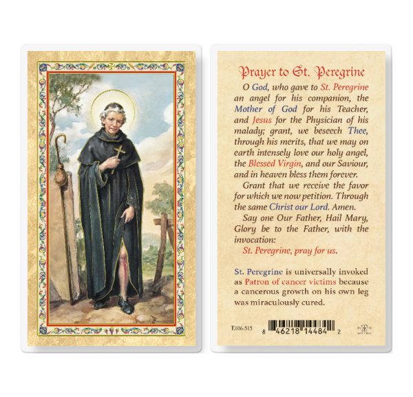 Prayer to St. Peregrine Gold-Stamped Laminated Prayer Card (pack of 25)