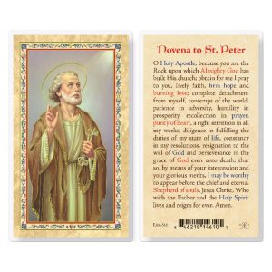 St. Peter Novena Prayer Gold-Stamped Laminated Prayer Card (pack of 25)