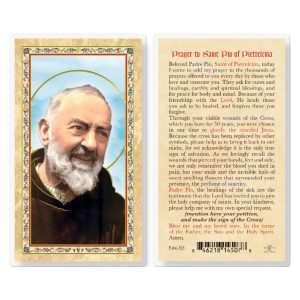 Prayer to St. Pio of Pietrelcina Gold-Stamped Laminated Prayer Card (pack of 25)