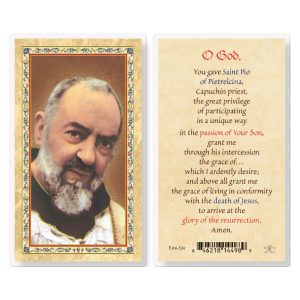Prayer to St. Pio Gold-Stamped Laminated Prayer Card (pack of 25)