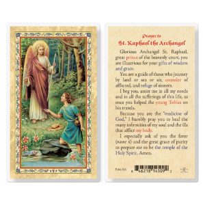 Prayer to St. Raphael Gold-Stamped Laminated Prayer Card (pack of 25)