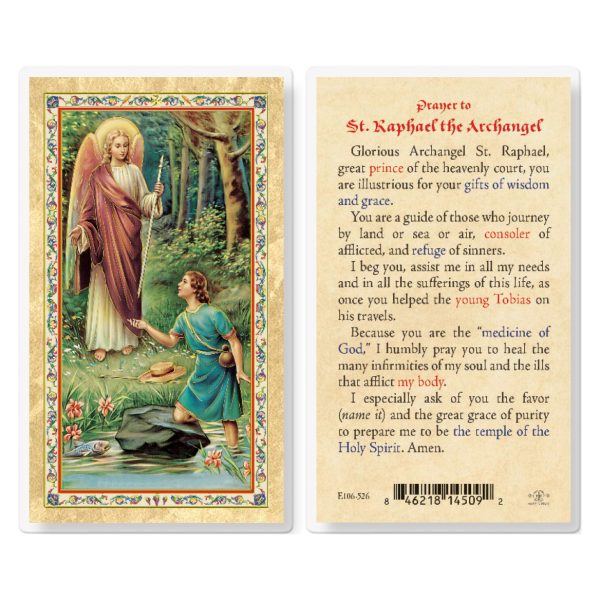 Prayer to St. Raphael Gold-Stamped Laminated Prayer Card (pack of 25)