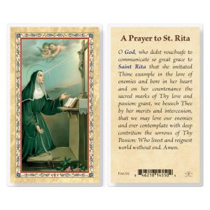 Prayer to St. Rita Gold-Stamped Laminated Prayer Card (pack of 25)