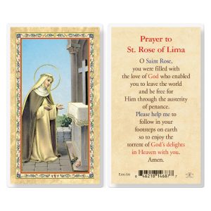 Prayer to St. Rose of Lima Gold-Stamped Laminated Prayer Card (pack of 25)