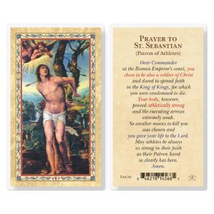 Prayer to St. Sebastian Gold-Stamped Laminated Prayer Card (pack of 25)