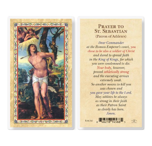 Prayer to St. Sebastian Gold-Stamped Laminated Prayer Card (pack of 25)
