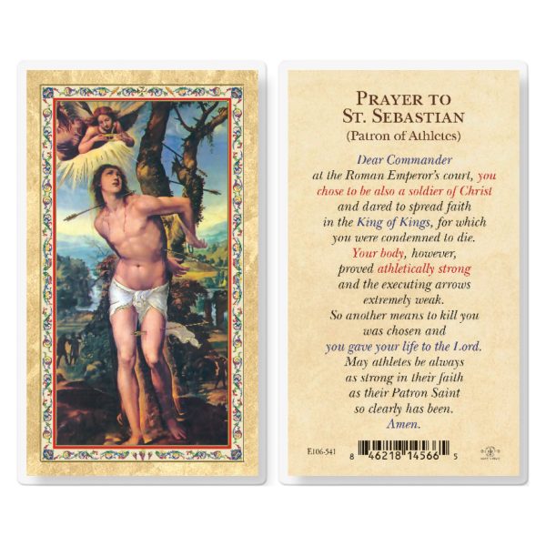 Prayer to St. Sebastian Gold-Stamped Laminated Prayer Card (pack of 25)
