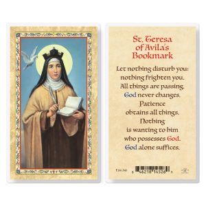 St. Teresa of Avila - Bookmark Gold-Stamped Laminated Prayer Card (pack of 25)