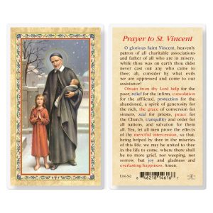 Prayer to St. Vincent de Paul Gold-Stamped Laminated Prayer Card (pack of 25)