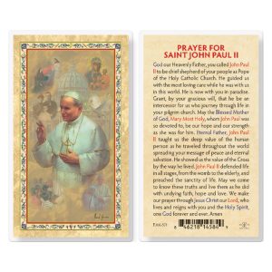 Saint John Paul II Laminated Gold-Stamped Laminated Prayer Card (pack of 25)