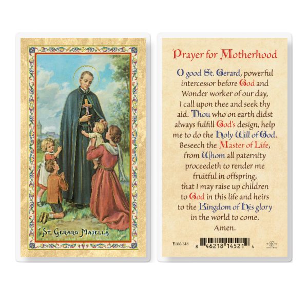 St. Gerard - Motherhood Prayer Gold-Stamped Laminated Prayer Card (pack of 25)