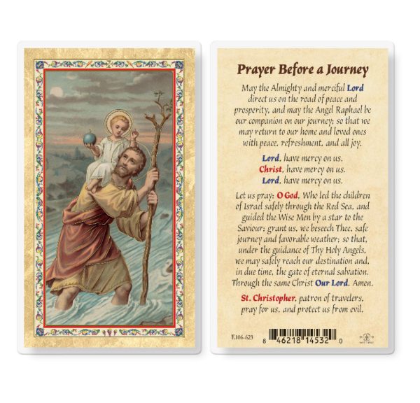 Prayer Before a Journey Gold-Stamped Laminated Prayer Card (pack of 25)