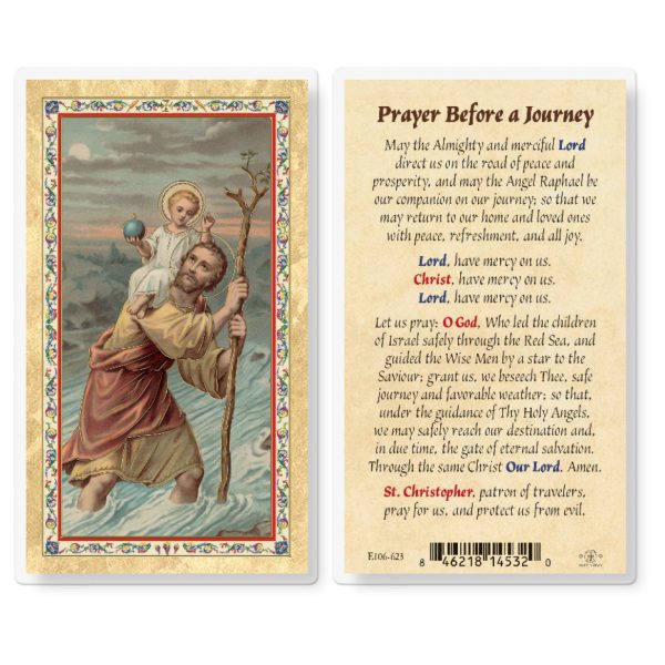 Prayer Before a Journey Gold-Stamped Laminated Prayer Card (pack of 25)