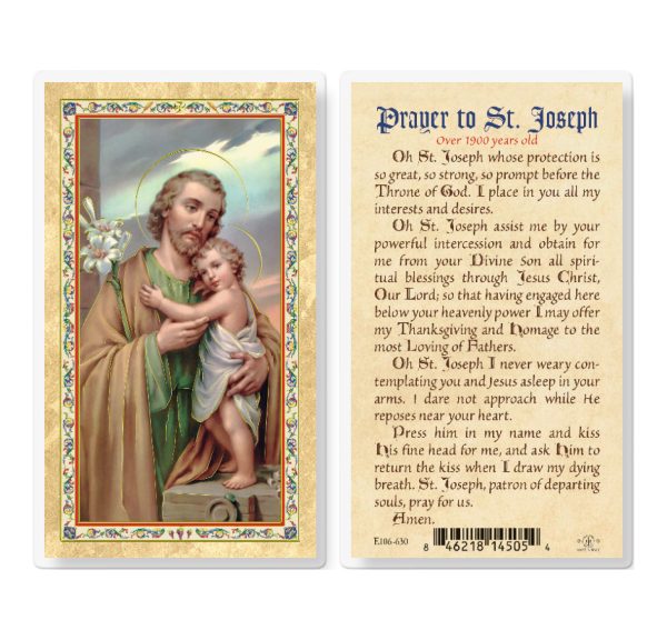 St. Joseph Prayer to 1900 Year Gold-Stamped Laminated Prayer Card (pack of 25)