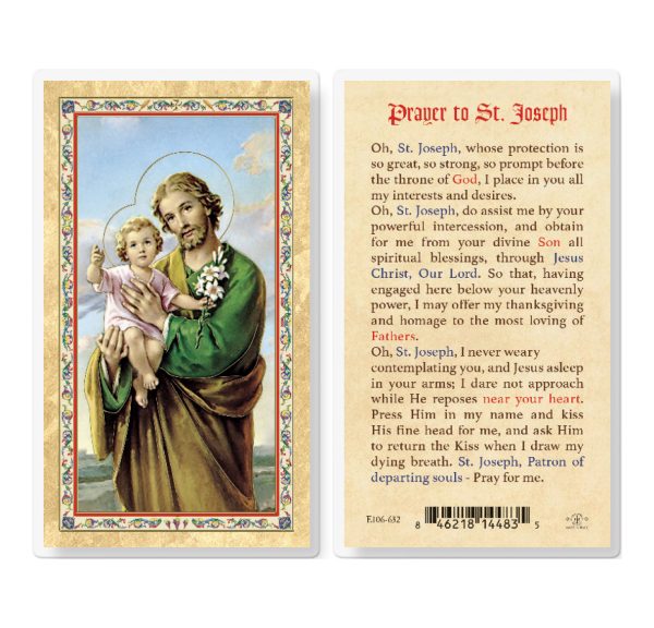 St. Joseph - 50th Year Our Lord Gold-Stamped Laminated Prayer Card (pack of 25)